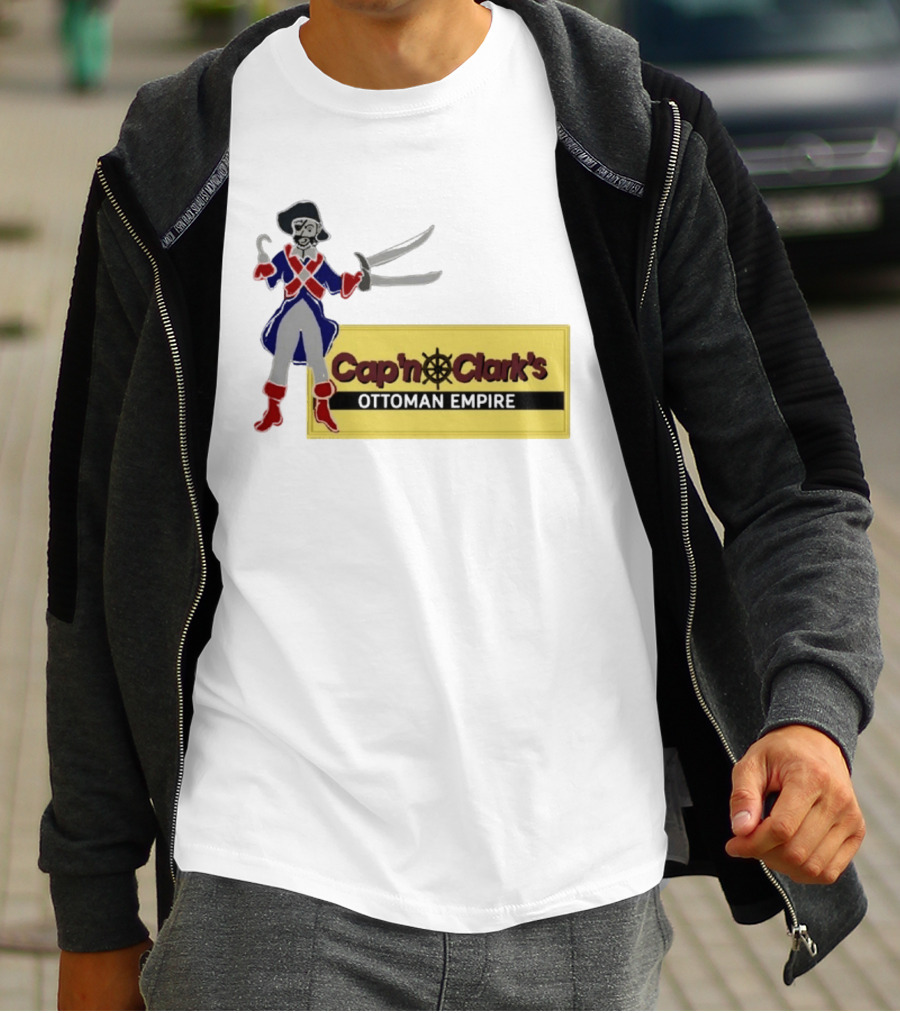 Cap'n Clark's Ottoman Empire Pirate With Crossed Swords T-Shirt