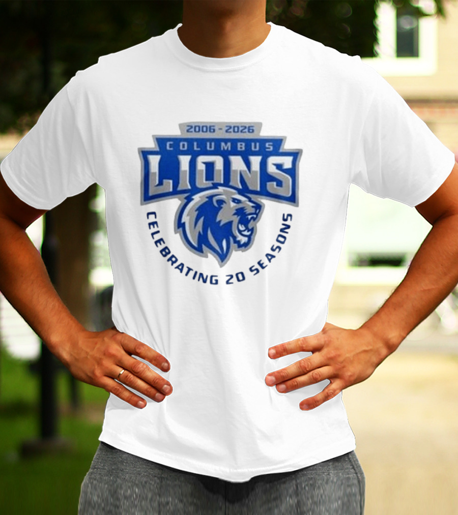 Columbus Lions Celebrating 20 Seasons 2006 2026 T-Shirt