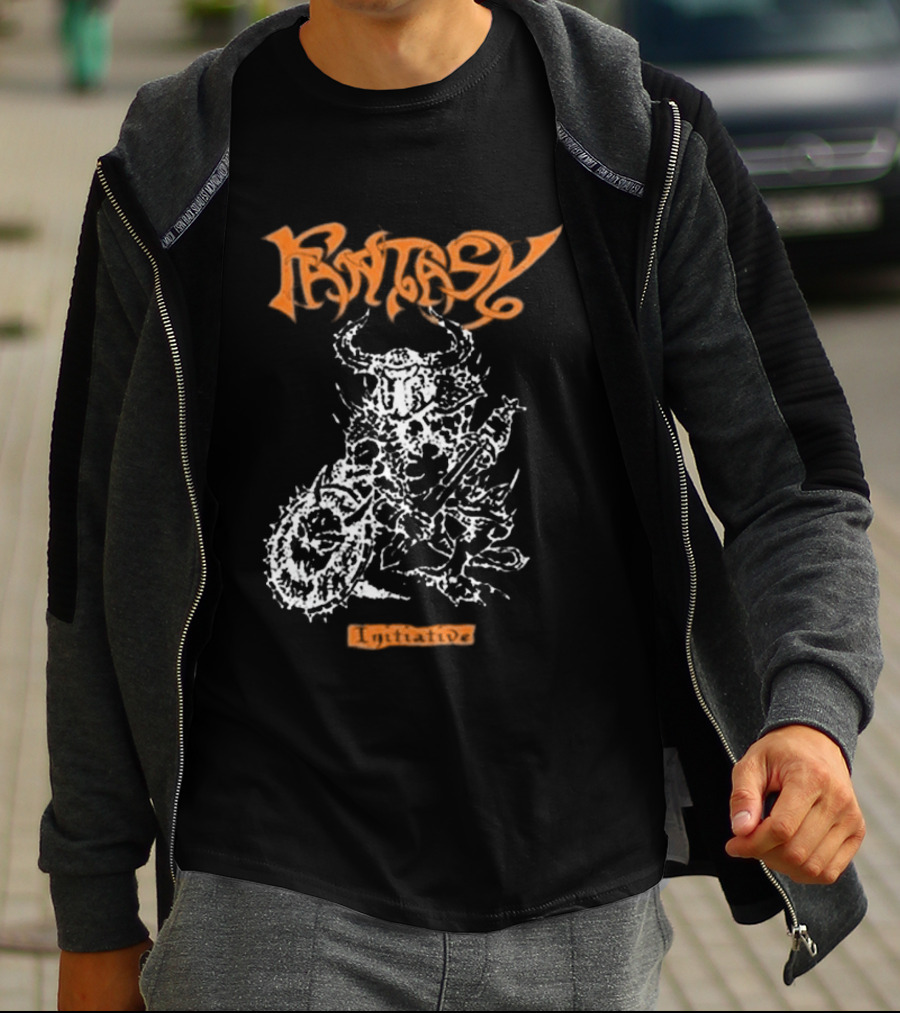 Fantasy Initiative Tormentor Orange Warrior With Spiked Club T-Shirt