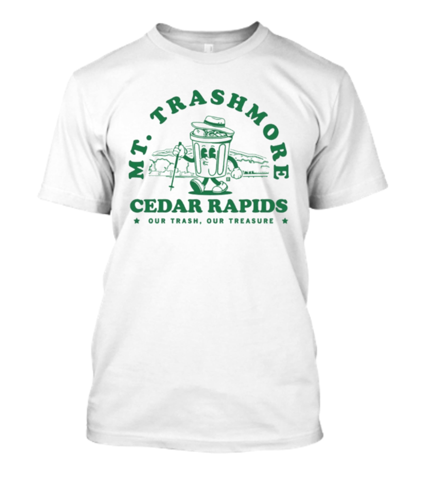 Mt. Trashmore Cedar Rapids Our Trash Our Treasure Ringer T-Shirt