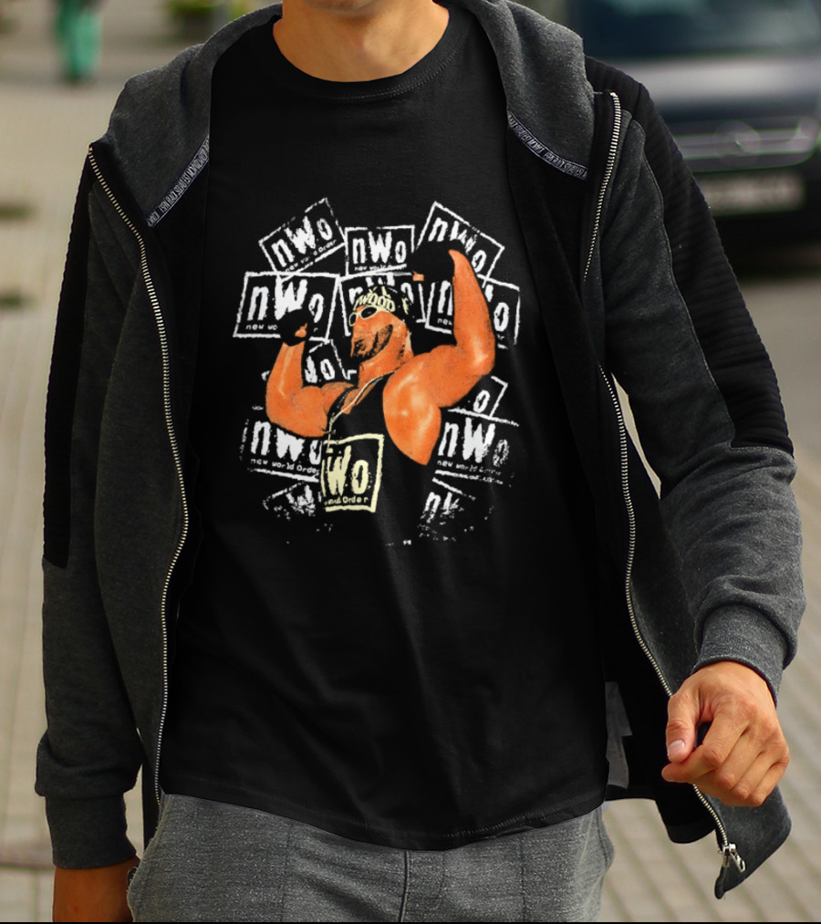 Hollywood Hulk Hogan Flexing With NWo Repeated T-Shirt
