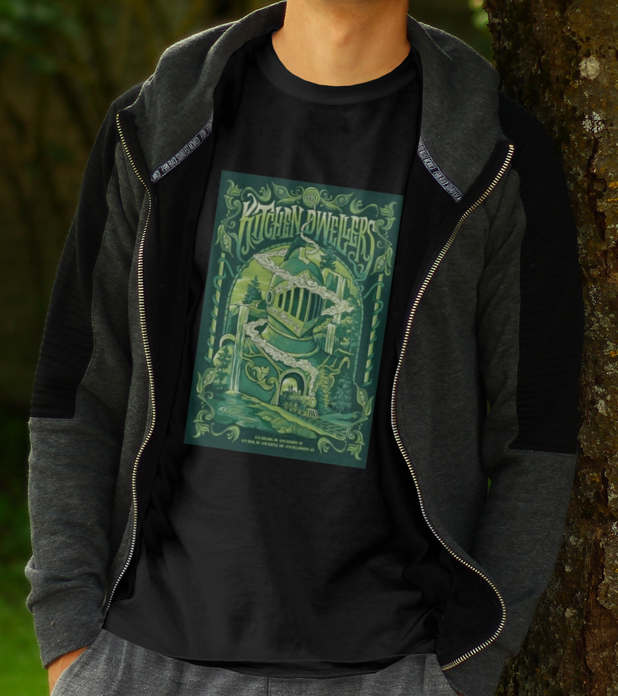 Kitchen Dwellers April 2026 Tour With Train And Nature T-Shirt