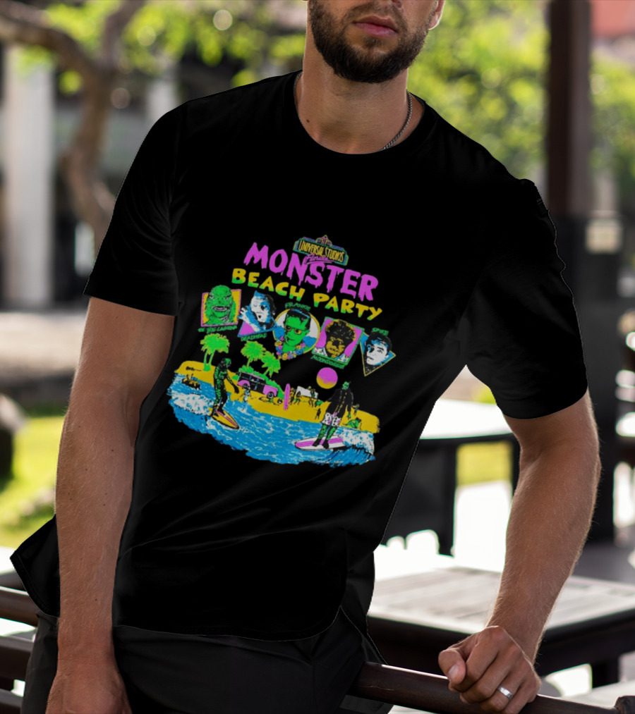 Universal Studios Florida Monster Beach Party The Big Lagoona Deadhead Frankie Retro Style Fun T-Shirt