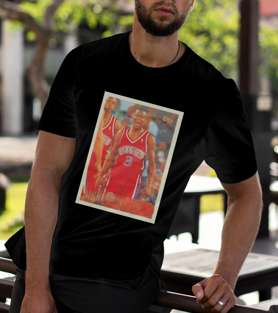 Allen Iverson Topps Philadelphia 76ers NBA Card T-Shirt