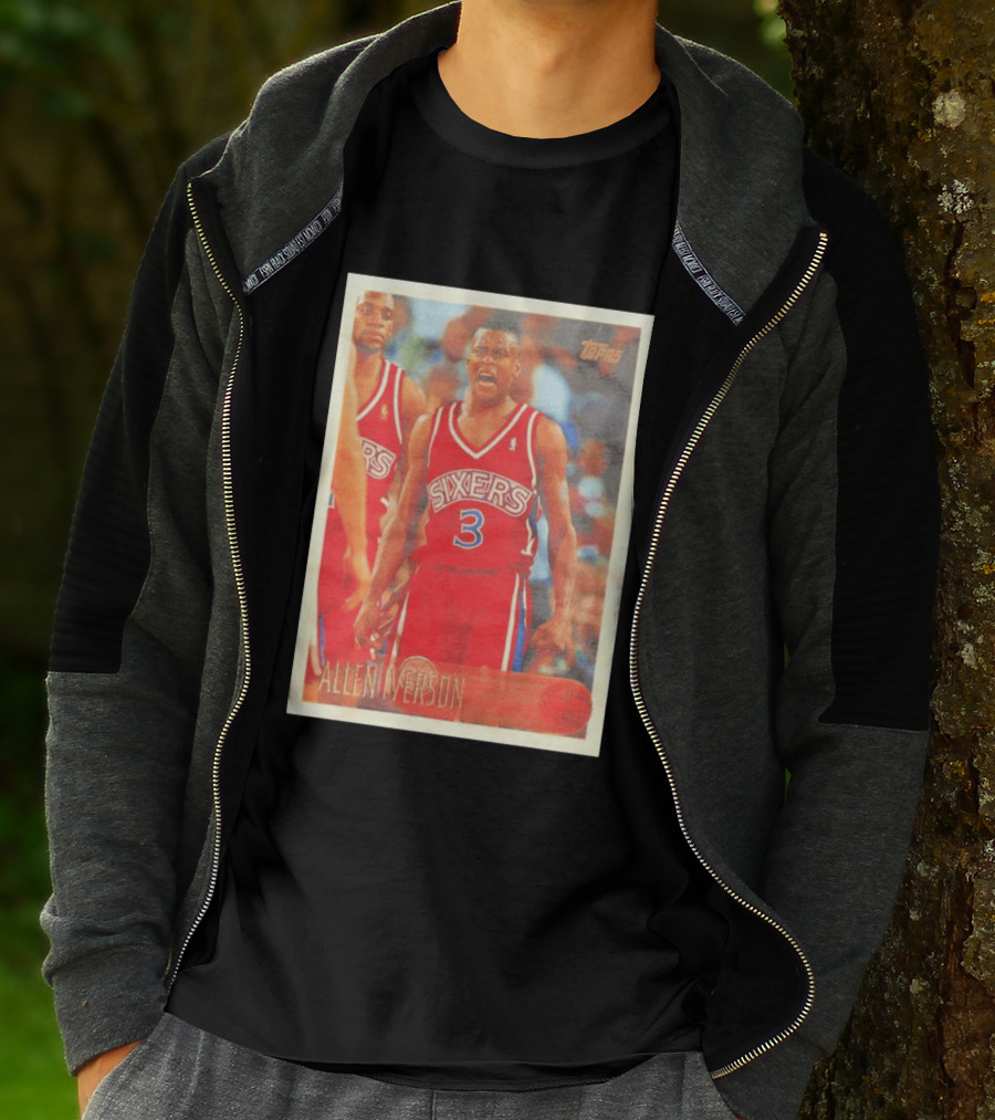 Allen Iverson Topps Philadelphia 76ers NBA Card T-Shirt