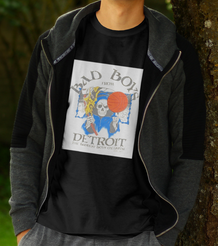 Bad Boys From Detroit Pistons The Baddest Boys On Earth Grim Reaper T-Shirt