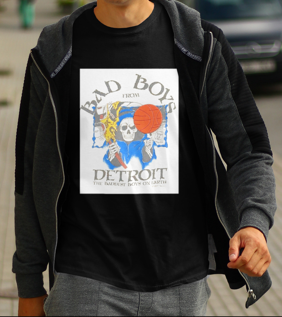 Bad Boys From Detroit Pistons The Baddest Boys On Earth Grim Reaper T-Shirt