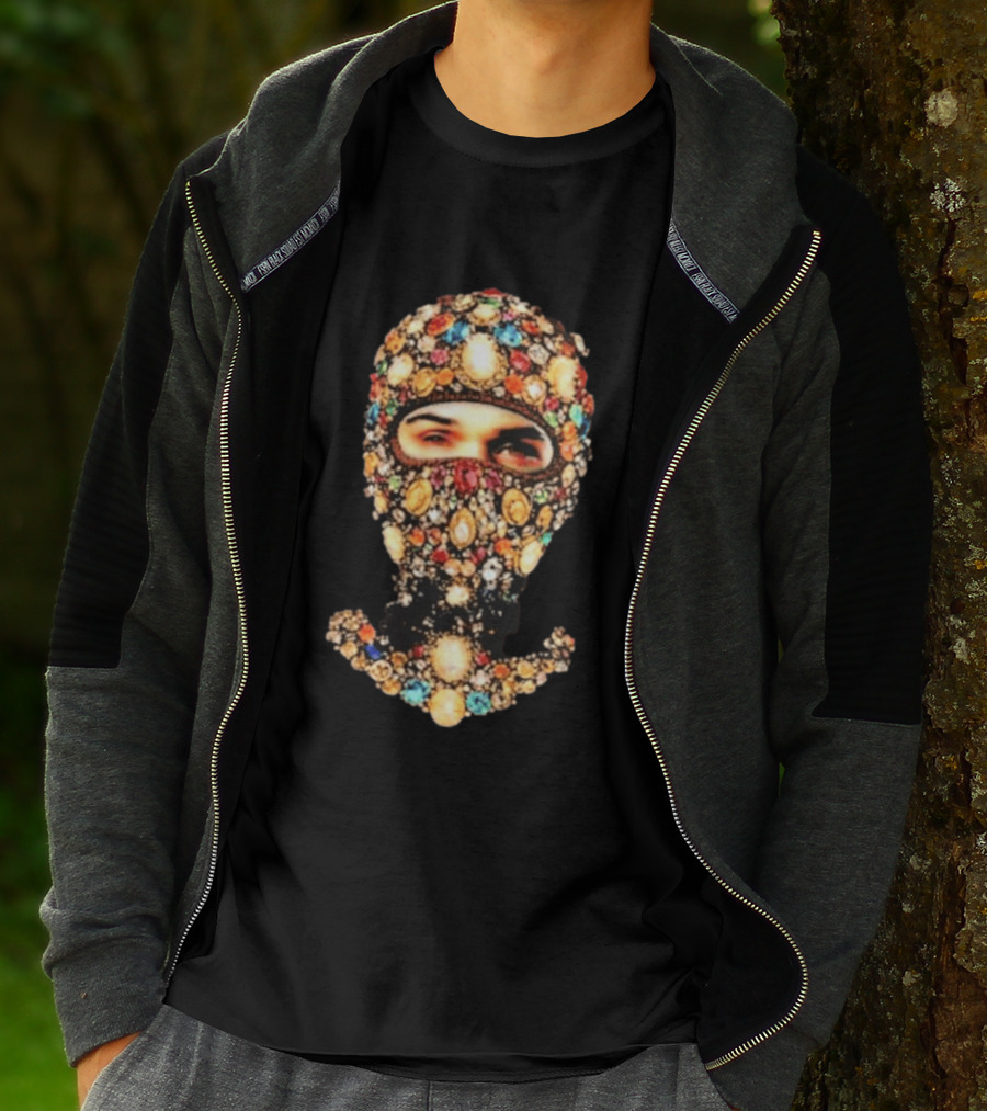 Chris Brown Obvious Gems Jewel Encrusted Balaclava T-Shirt