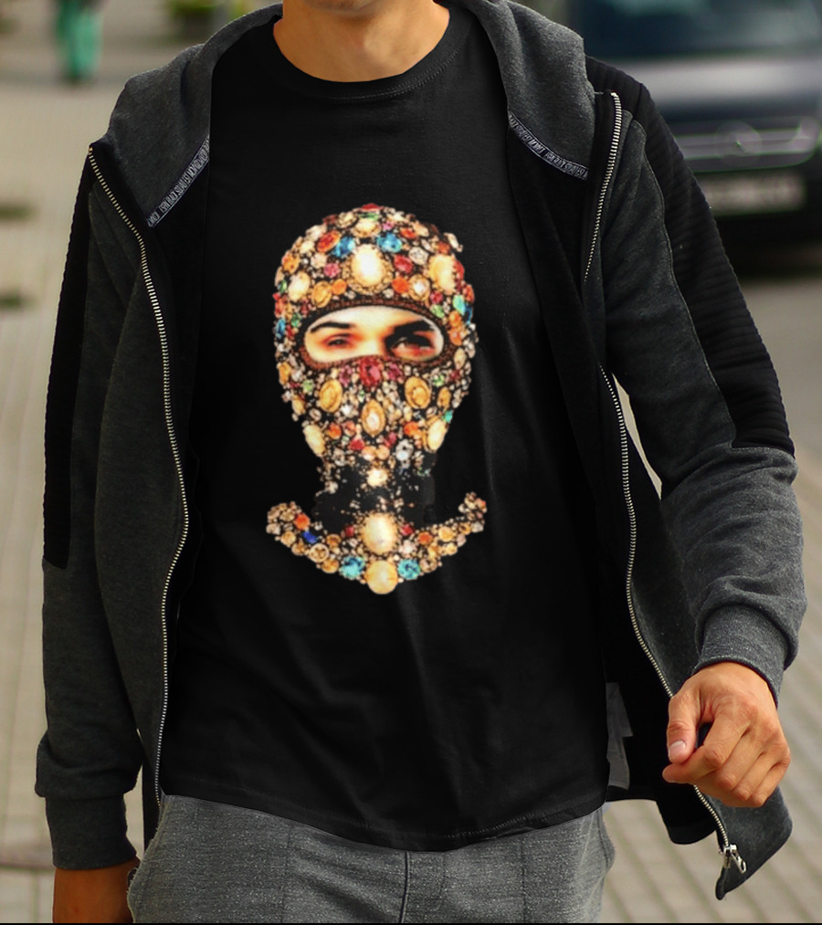 Chris Brown Obvious Gems Jewel Encrusted Balaclava T-Shirt