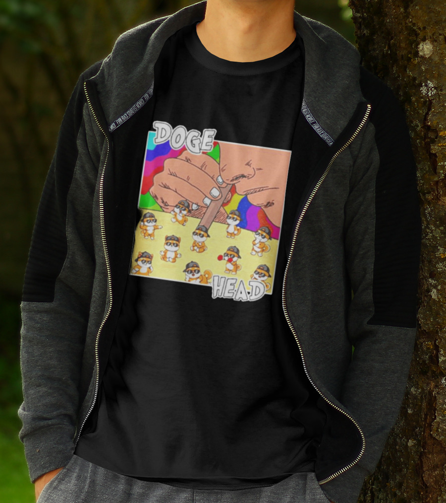 Doge Head Meme Cartoon With Dogs And Sunglasses T-Shirt