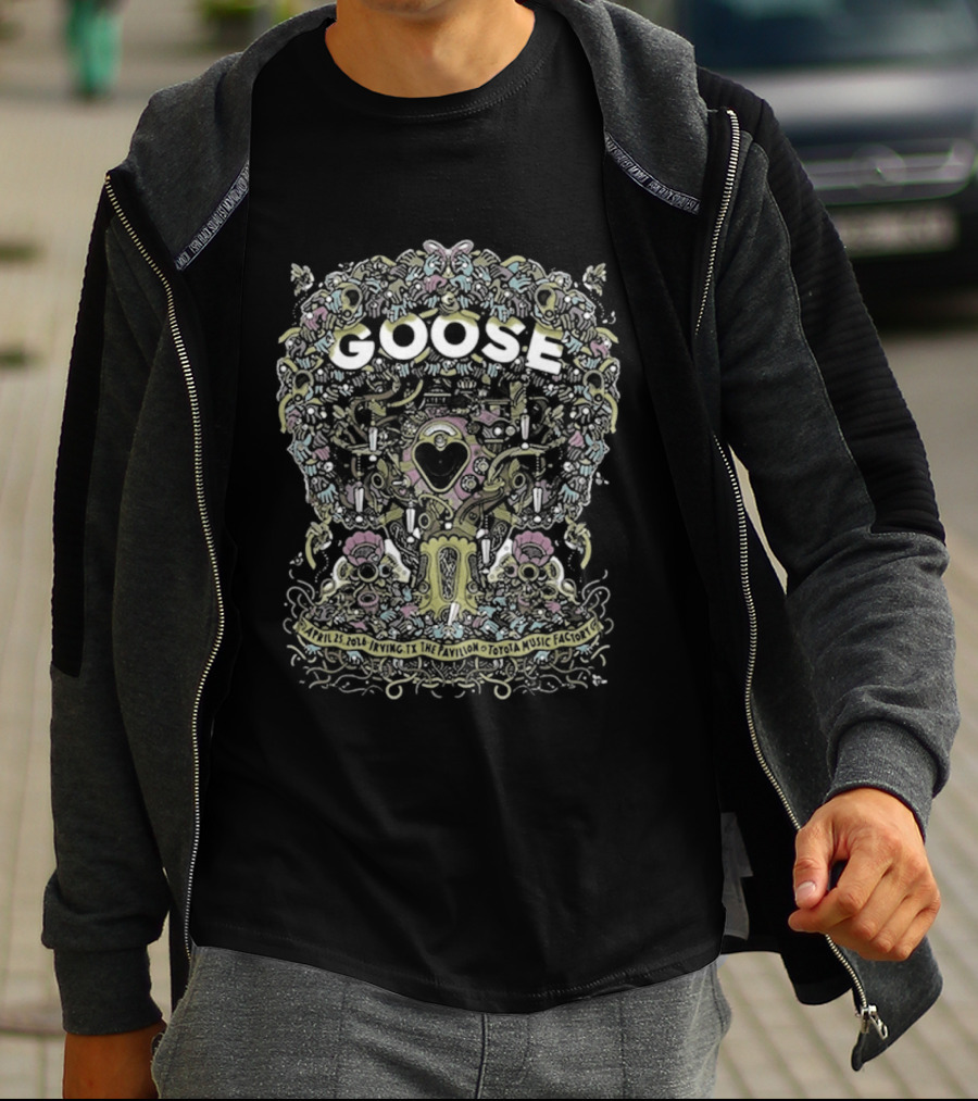 Goose Irving TX Event Apr 25 2026 Psychedelic Floral Heart T-Shirt