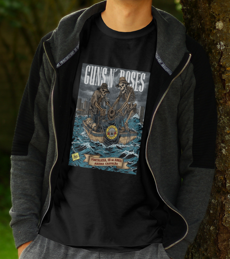 Guns N' Roses April 18 2026 Fortaleza Arena Castelão Skeletal Boat T-Shirt