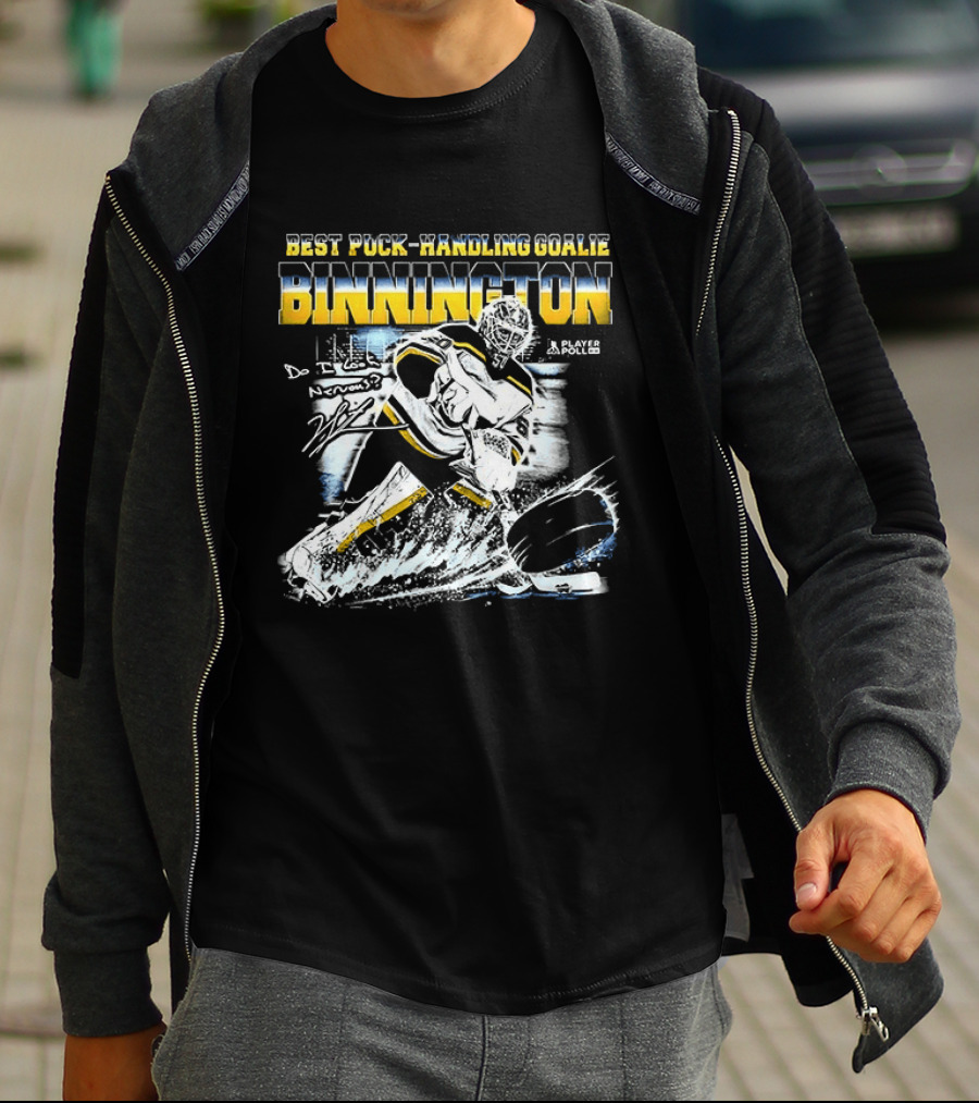 Best Puck Handling Goalie Binnington St. Louis Hockey T-Shirt