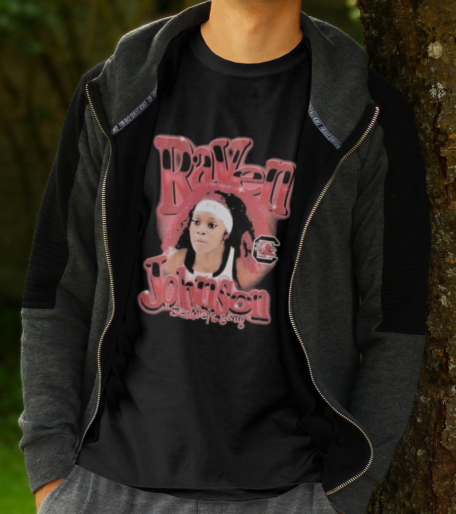 Raven Johnson South Carolina Gamecocks Seatbelt Gang T-Shirt