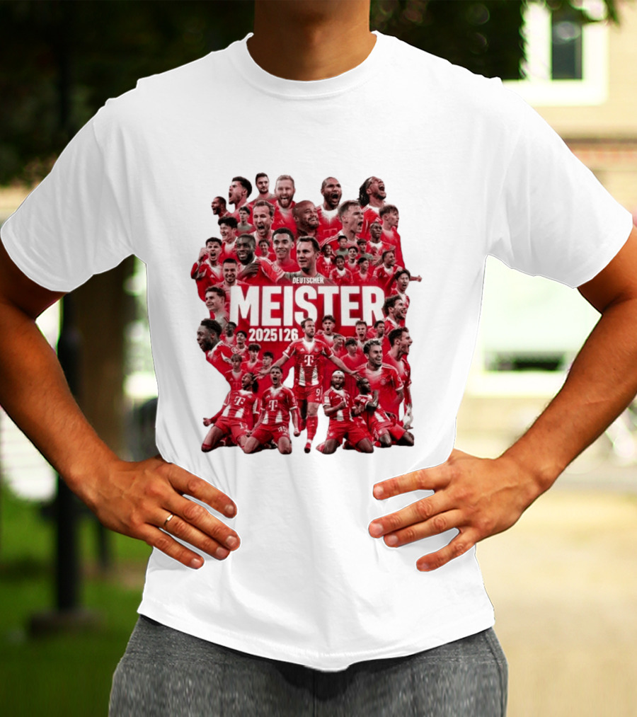 Bayern Deutscher Meister 2025 2026 Players Celebration T-Shirt