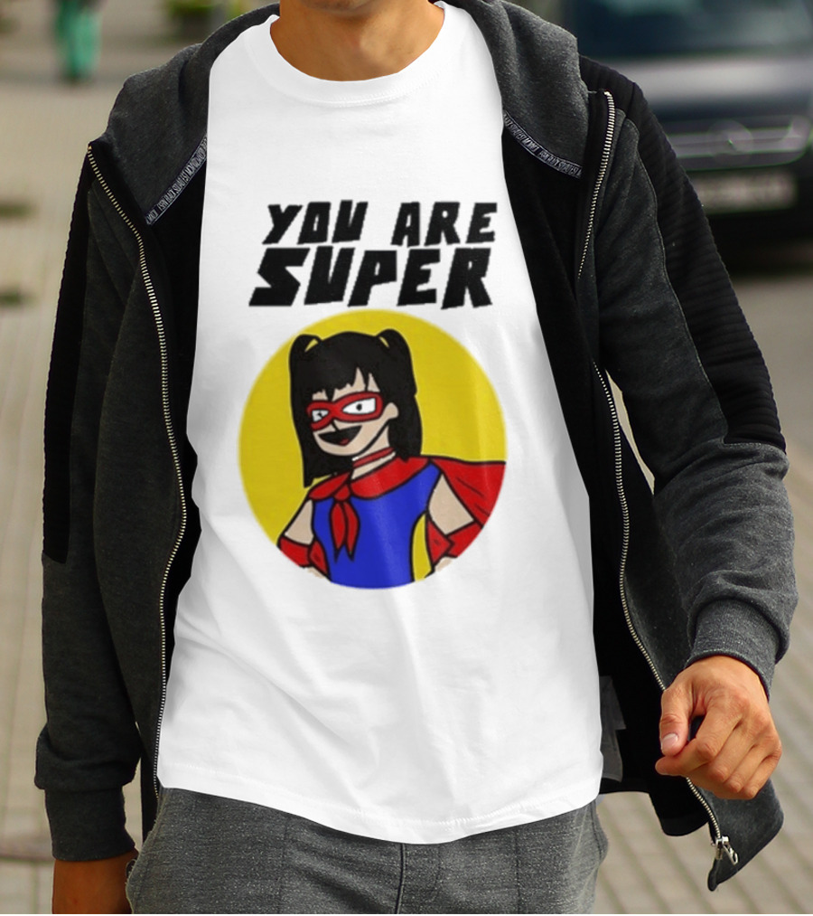 You Are Super Hero Girl With Red Cape And Mask T-Shirt