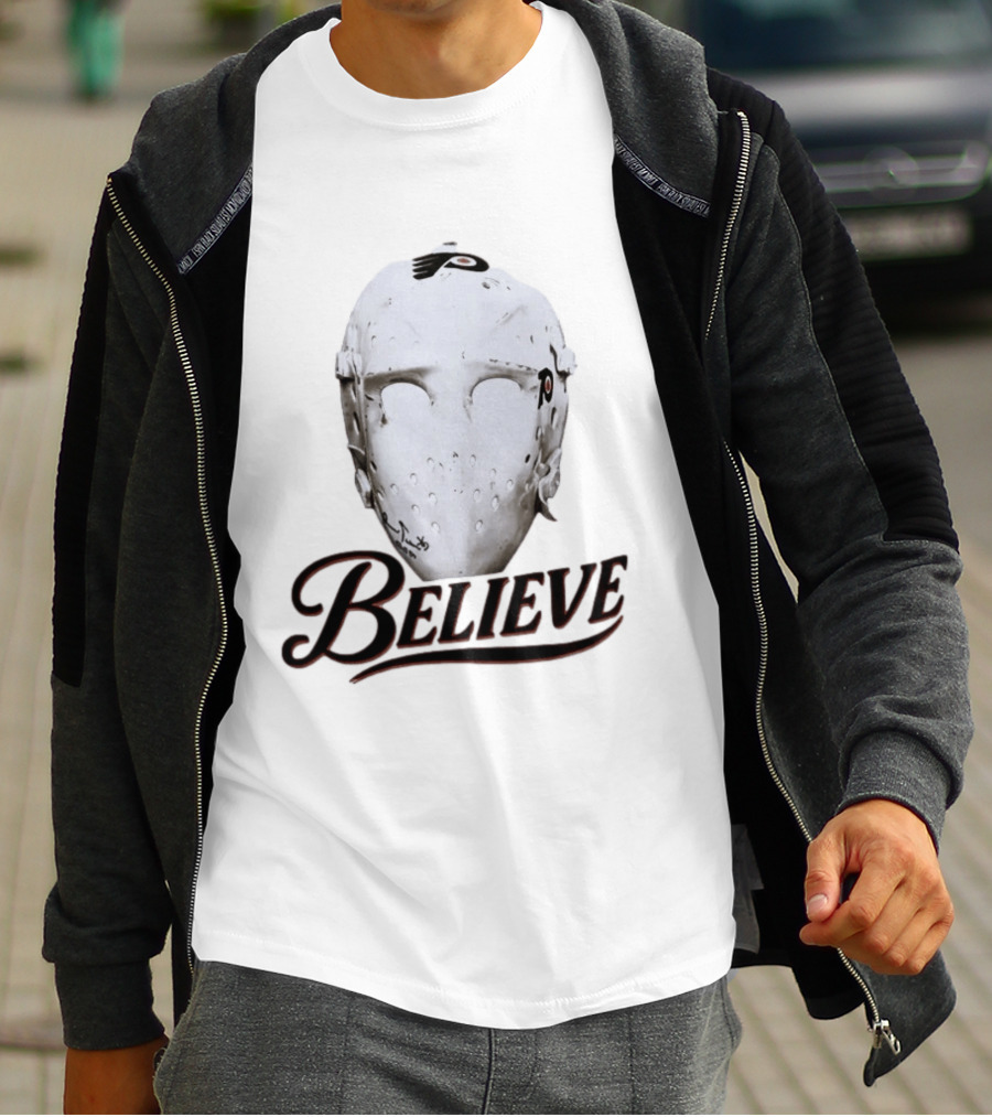 Philadelphia Flyers Believe Mask White T-Shirt