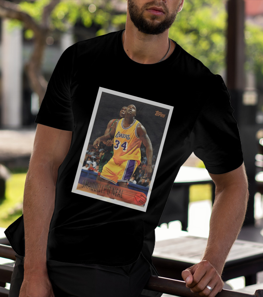 SHaQuille O'Neal Topps Lakers NBA Basketball Trading Card T-Shirt