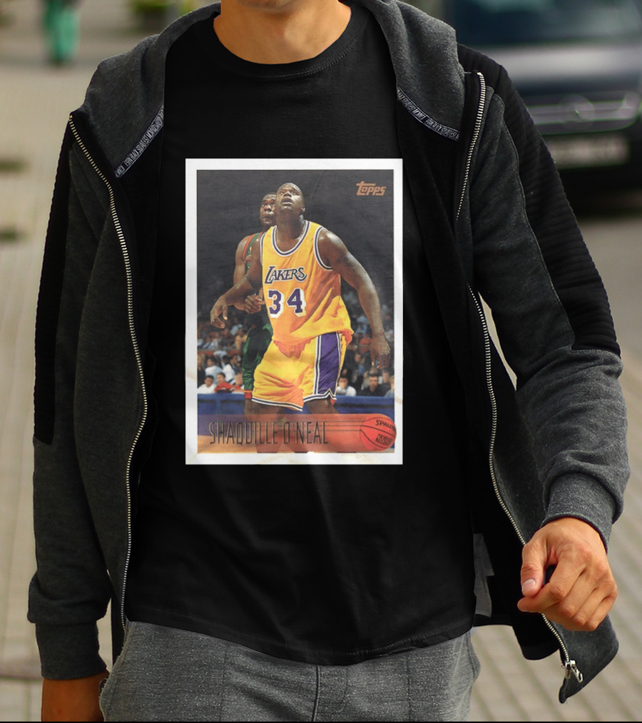 SHaQuille O'Neal Topps Lakers NBA Basketball Trading Card T-Shirt