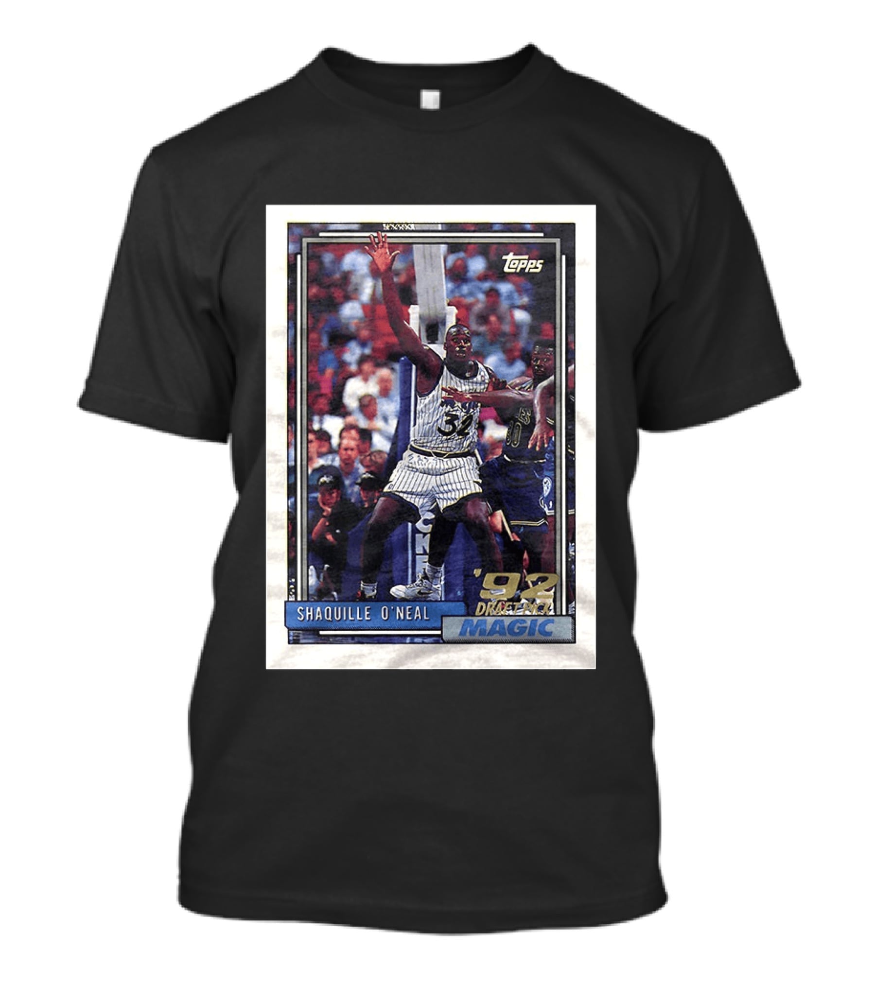 Shaquille O'Neal 1992 NBA Draft Pick Topps Card Orlando Magic T-Shirt