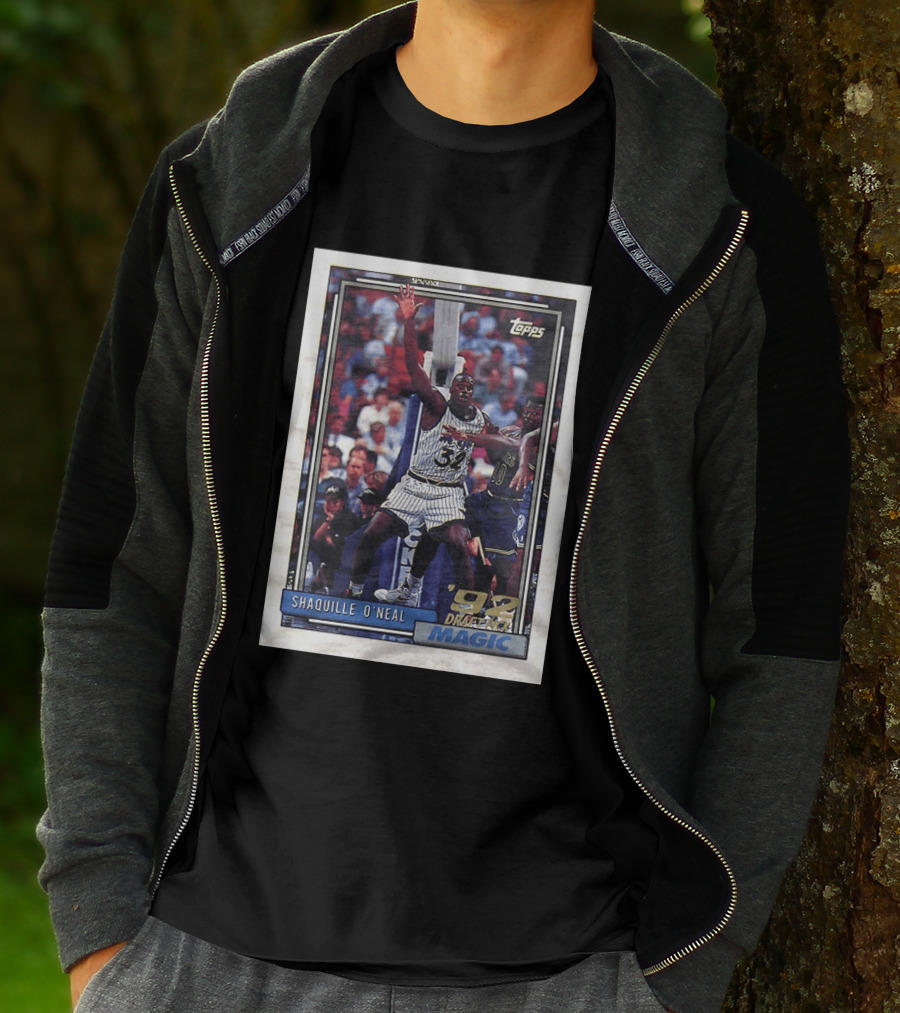Shaquille O'Neal 1992 NBA Draft Pick Topps Card Orlando Magic T-Shirt