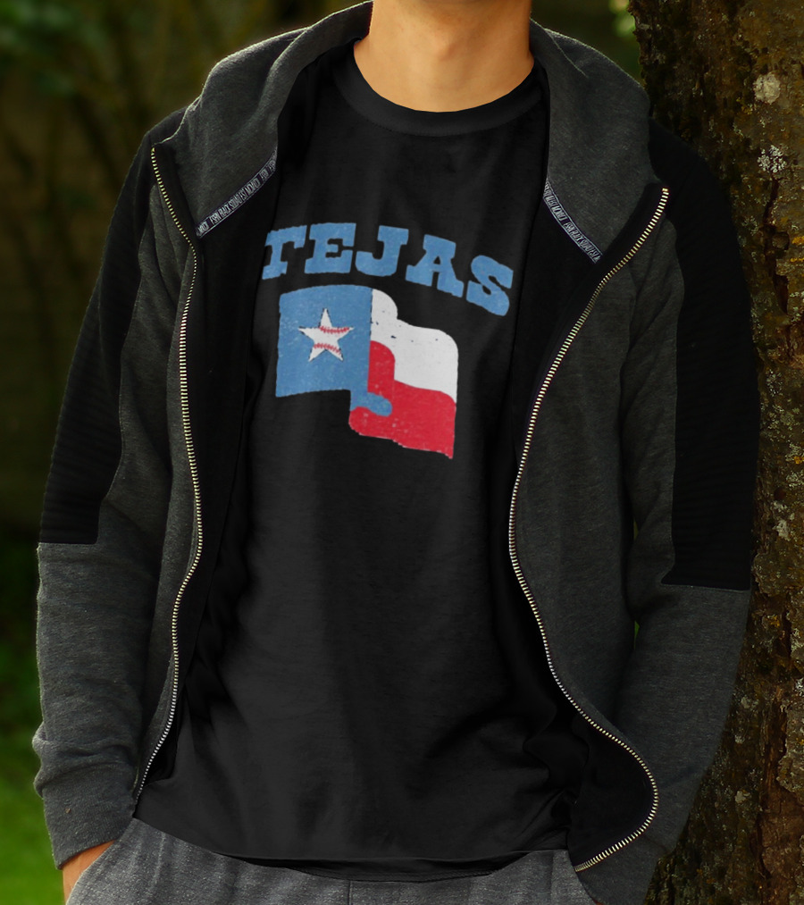 TEJAS Texas Flag With Baseball Star T-Shirt