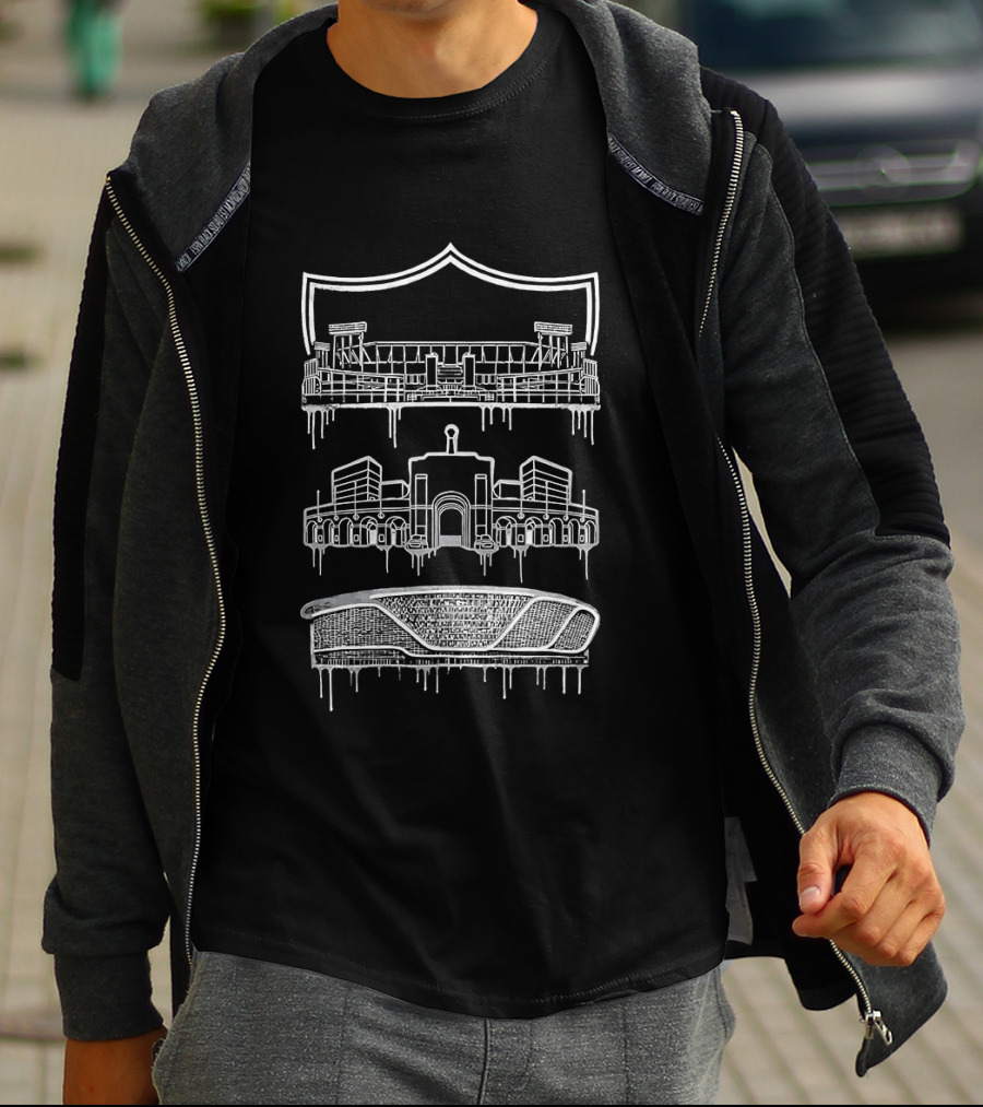 Las Vegas Raiders Home Is Where The Shield Is Flowing Paint Stadiums T-Shirt