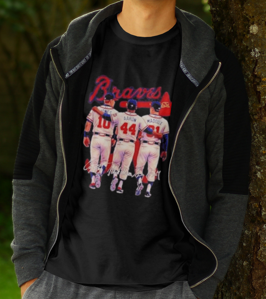 Atlanta Braves Jones Aaron Maddux Iconic Baseball Legends T-Shirt