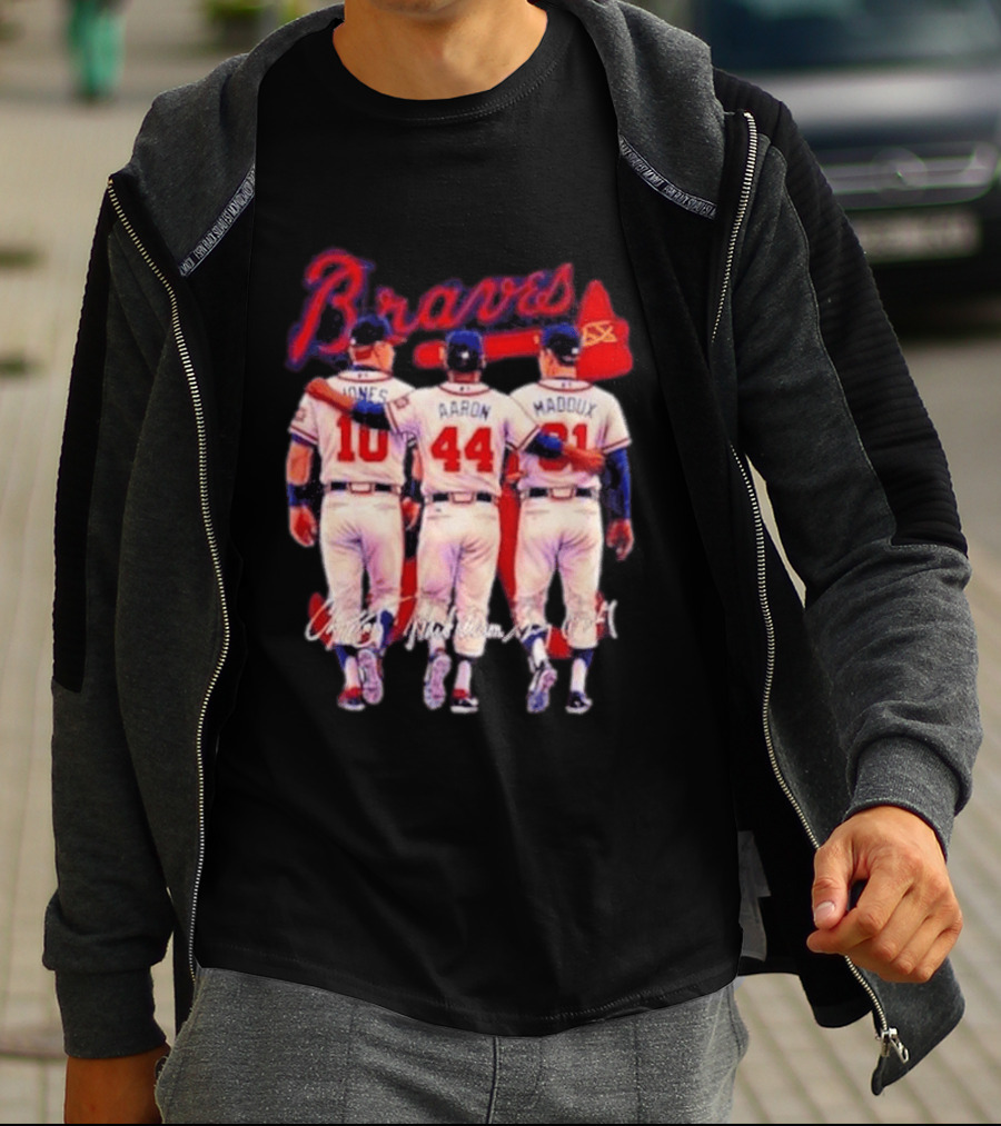 Atlanta Braves Jones Aaron Maddux Iconic Baseball Legends T-Shirt