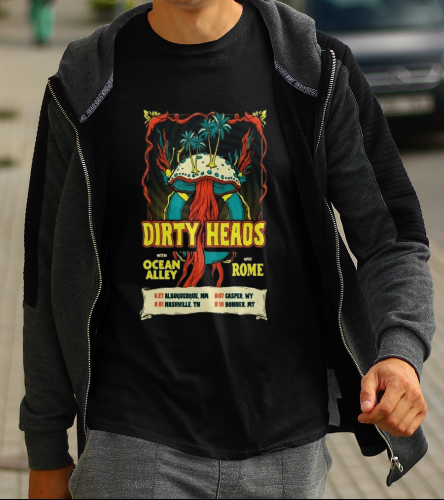 Dirty Heads Ocean Alley Rome Tour 2026 Albuquerque Nashville Casper Bonner T-Shirt
