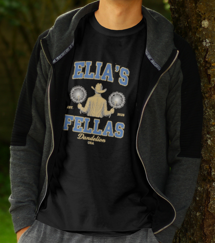Elia's Fellas Dandelion USA Western Fella Est 2026 Cowboy With Dandelions T-Shirt