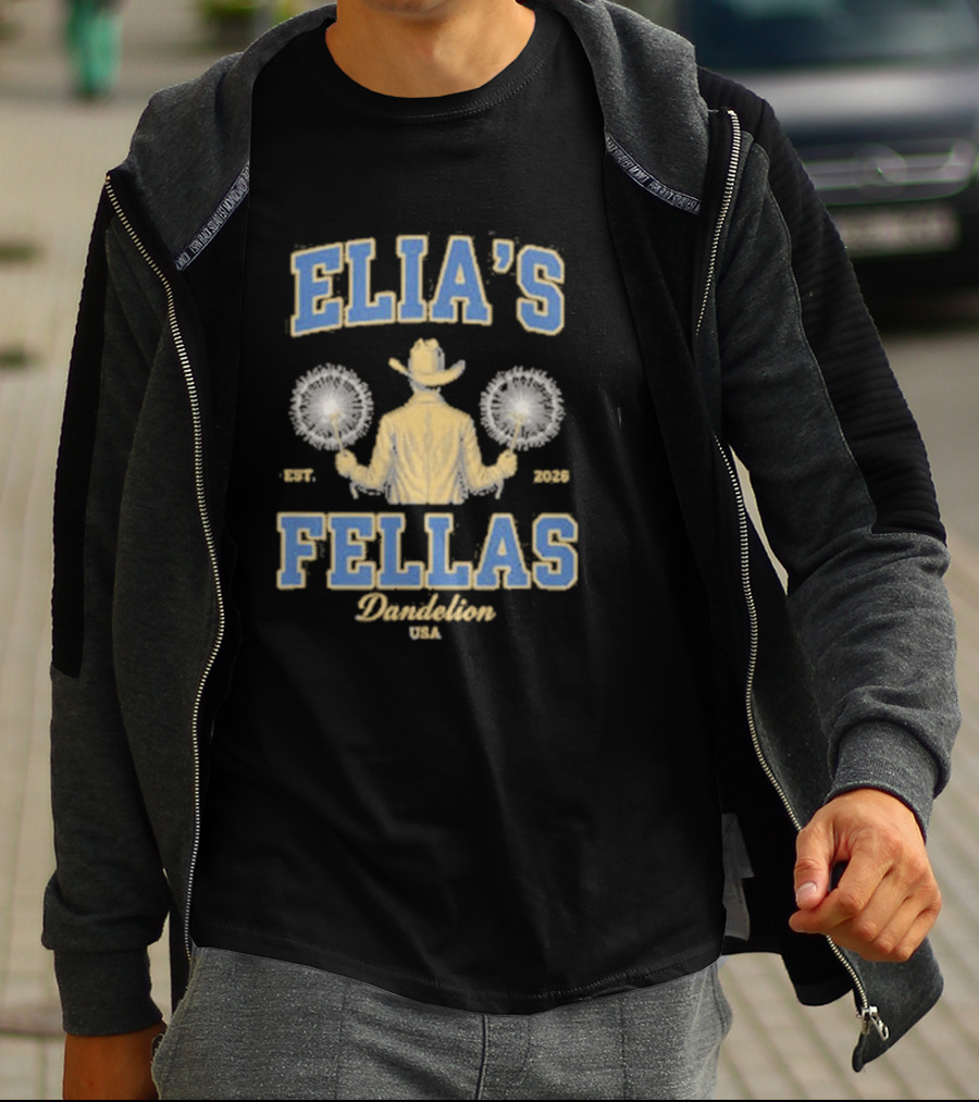 Elia's Fellas Dandelion USA Western Fella Est 2026 Cowboy With Dandelions T-Shirt