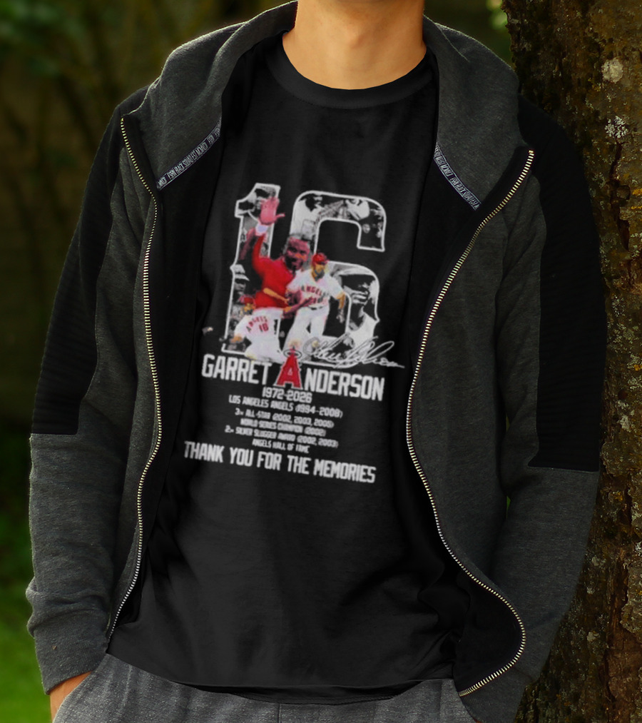 Garret Anderson 1972 2026 Los Angeles Angels Thank You For The Memories T-Shirt