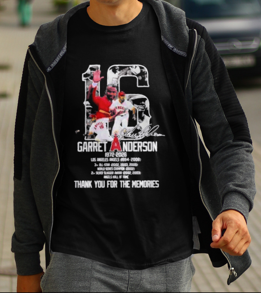 Garret Anderson 1972 2026 Los Angeles Angels Thank You For The Memories T-Shirt