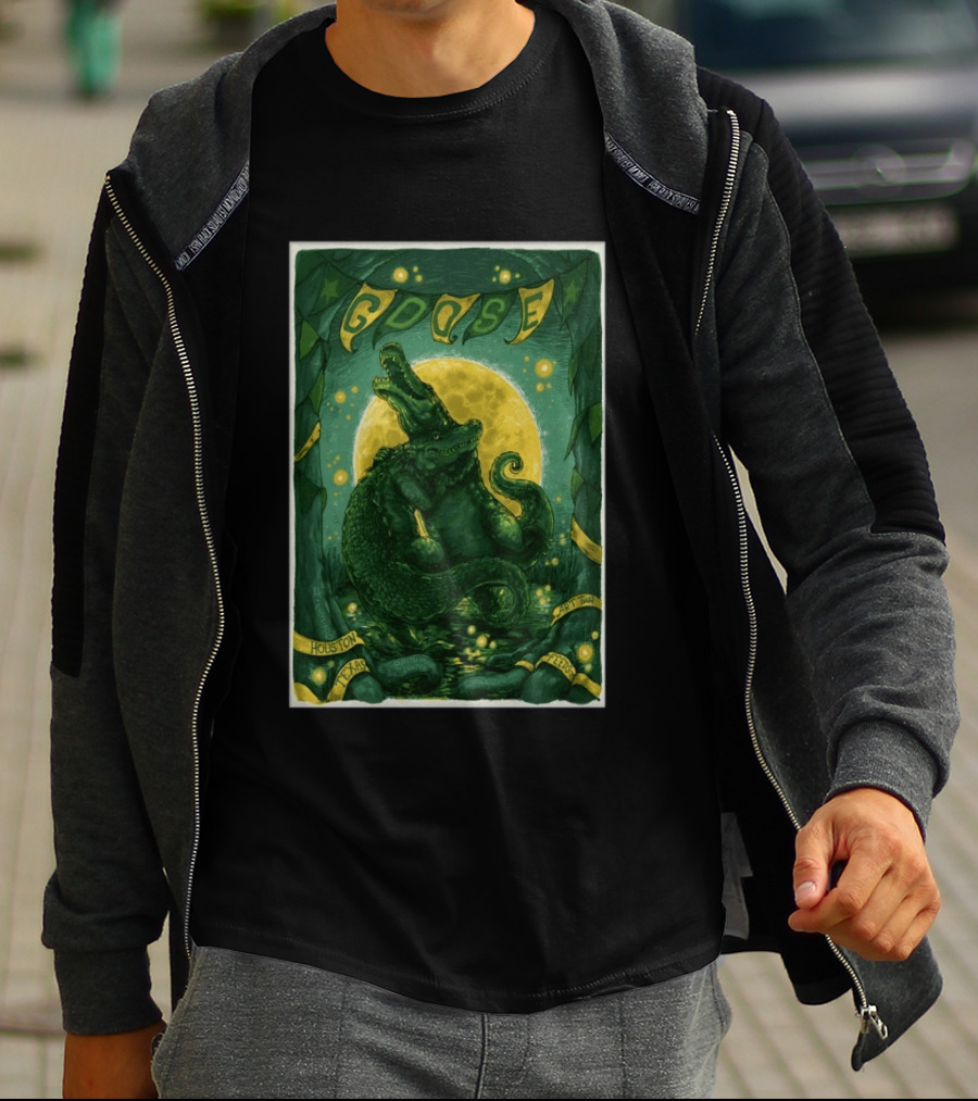 Goose Bayou Music Center Houston Texas April 23 2026 Featuring Alligator And Moon T-Shirt