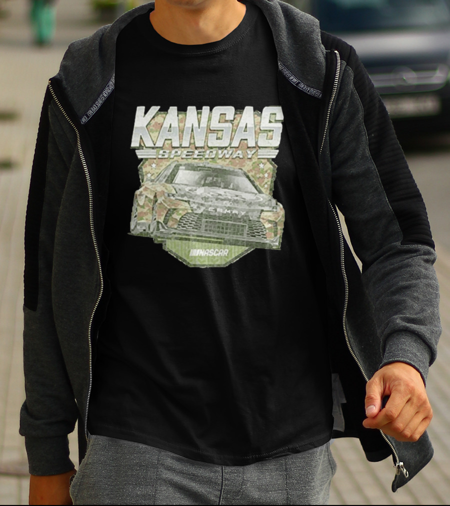 Kansas Speedway Camo Nascar Car Racing Americana T-Shirt