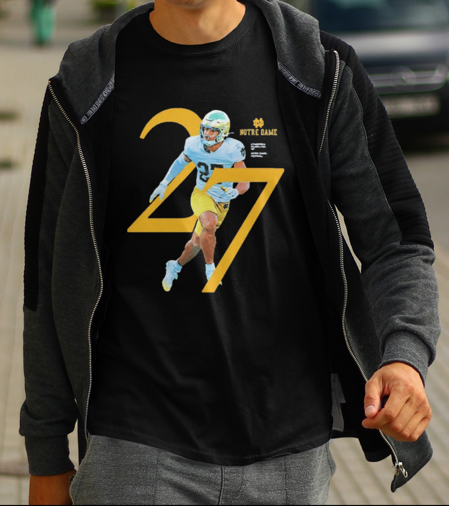 Kyngstonn Viliamu Asa 27 Notre Dame Fighting Irish Football Player T-Shirt