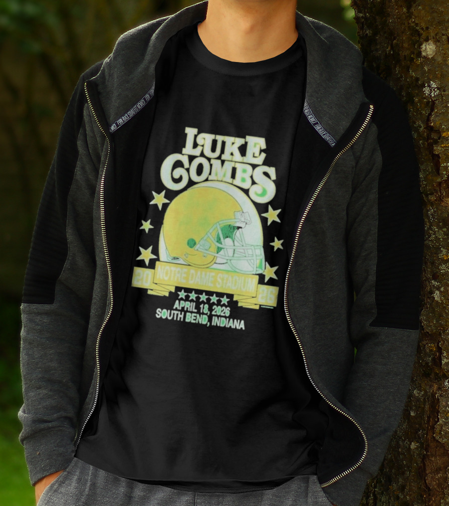 Luke Combs Notre Dame Stadium April 18 2026 South Bend Indiana Helmet Football Event T-Shirt