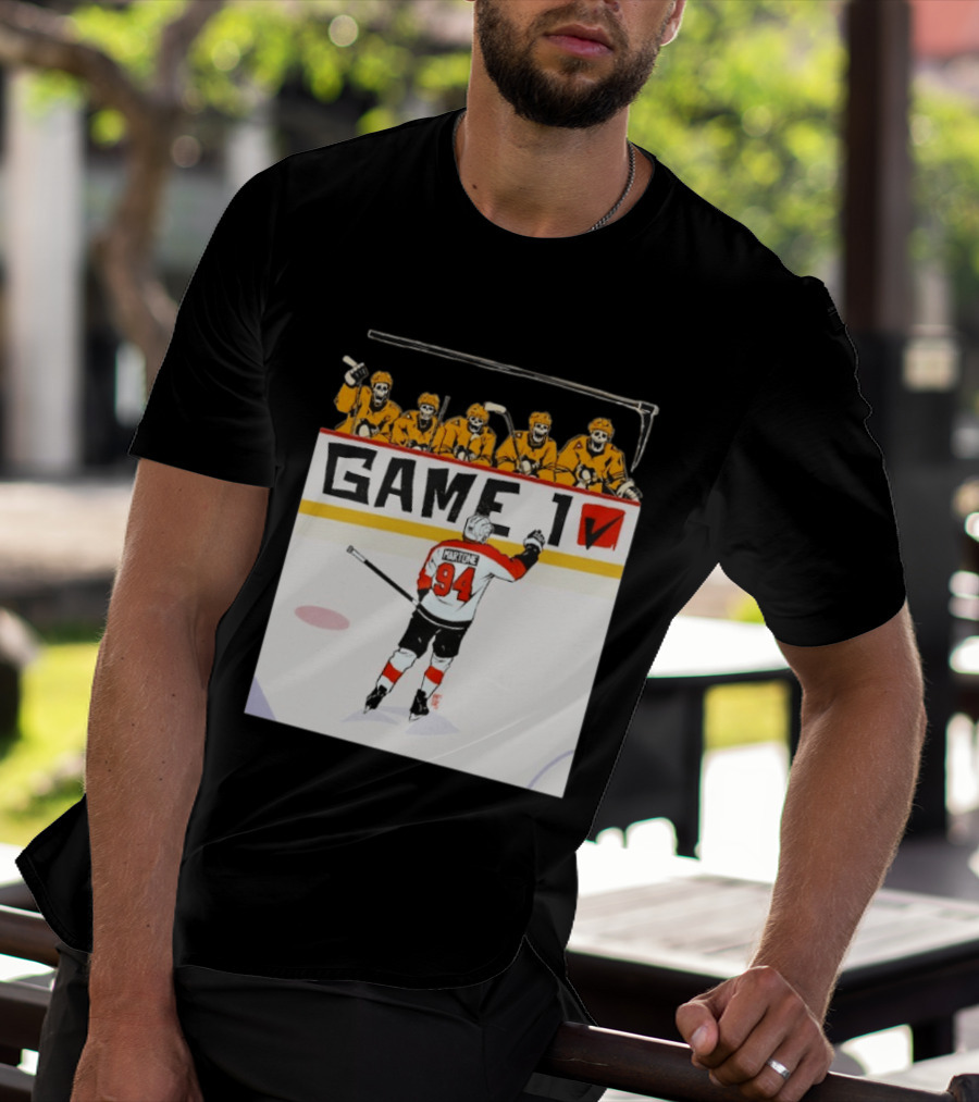 Philadelphia Flyers Porter Martone Celebrates Game 1 Win Over Pittsburgh Penguins T-Shirt