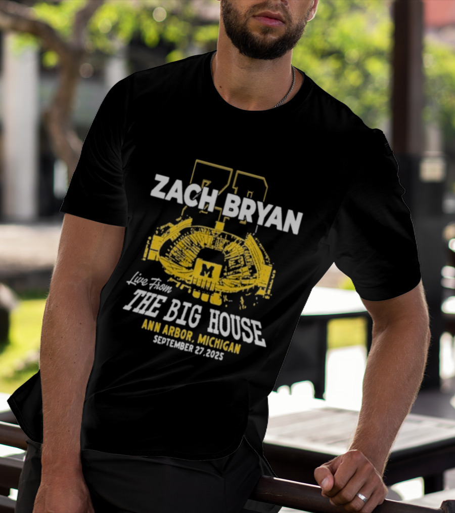 Zach Bryan Live From The Big House Ann Arbor Michigan Wolverines September 27 2025 T-Shirt