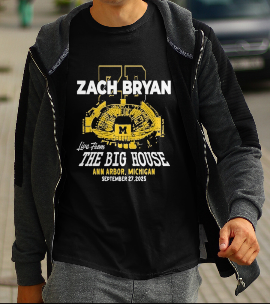 Zach Bryan Live From The Big House Ann Arbor Michigan Wolverines September 27 2025 T-Shirt