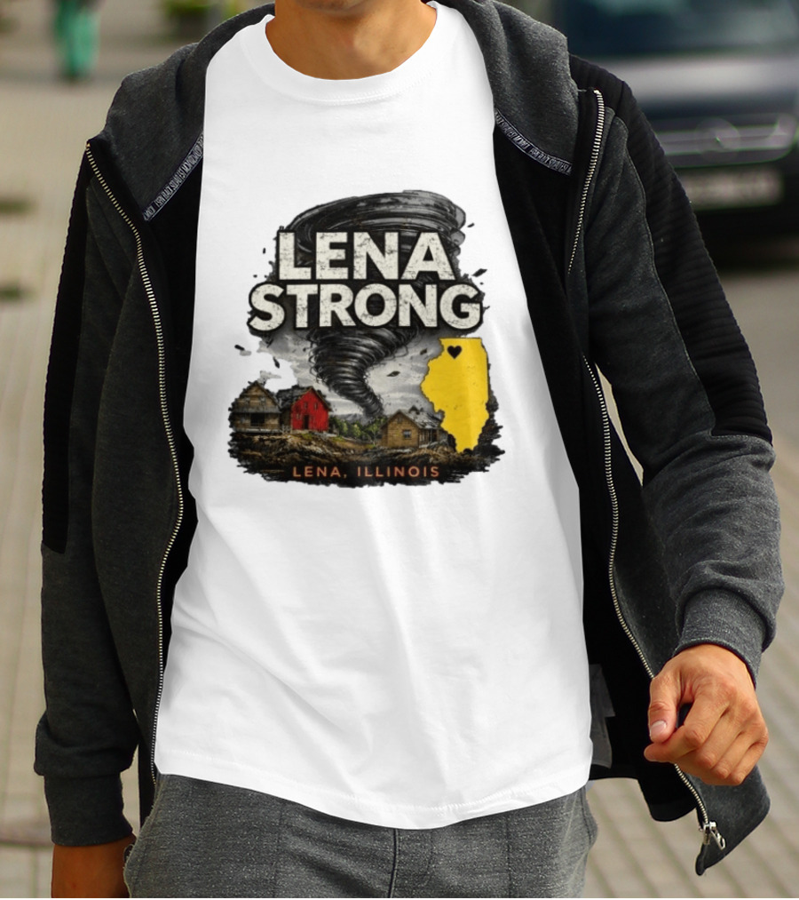 Lena Strong Illinois Tornado Heart Support T-Shirt