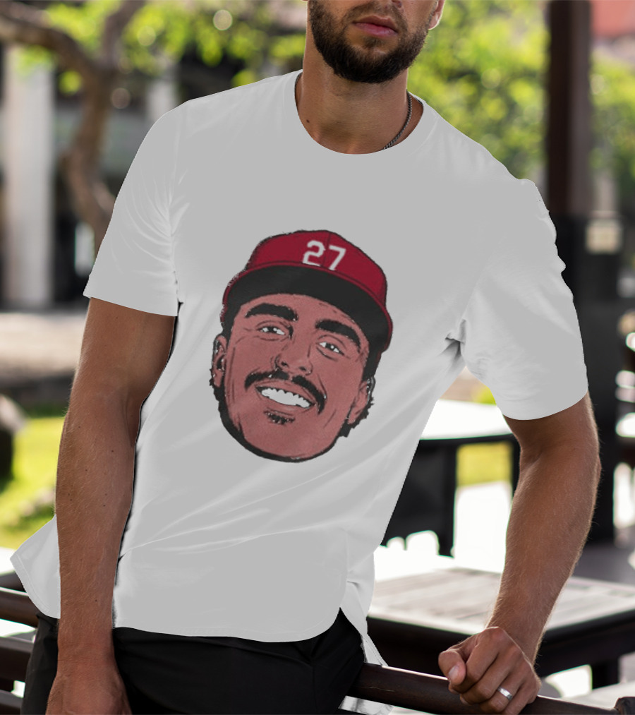 Sal Stewart Cincinnati 27 Big Face Caricature T-Shirt