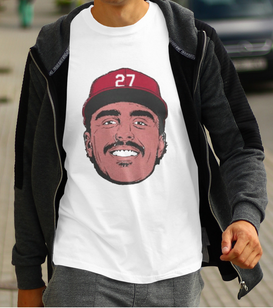 Sal Stewart Cincinnati 27 Big Face Caricature T-Shirt