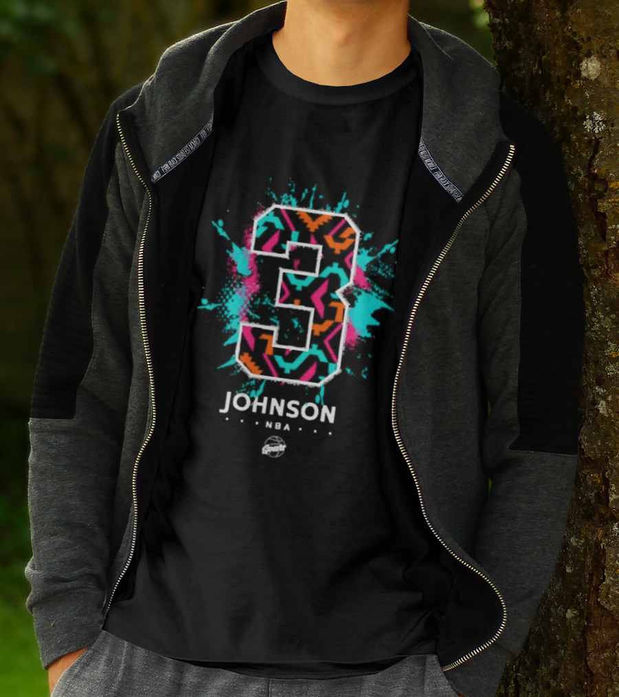 Keldon Johnson Spurs NBA Number 3 Artistic Splatter T-Shirt