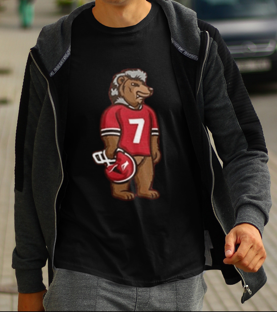 Morgan Wallen Concert Tuscaloosa Alabama Bear Wearing Number 7 Jersey And Holding Helmet T-Shirt