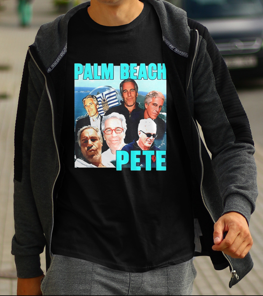 Palm Beach Pete Meme Jeffrey Epstein Faces Collage T-Shirt