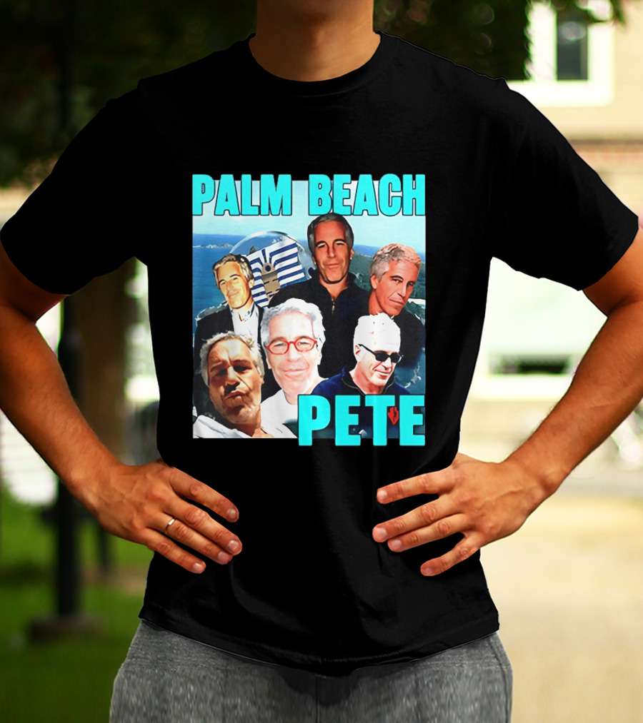 Palm Beach Pete Meme Jeffrey Epstein Faces Collage T-Shirt
