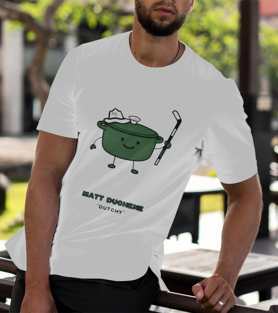 Matt Duchene Dutchy Hockey Pot Character With Cap And Stick T-Shirt