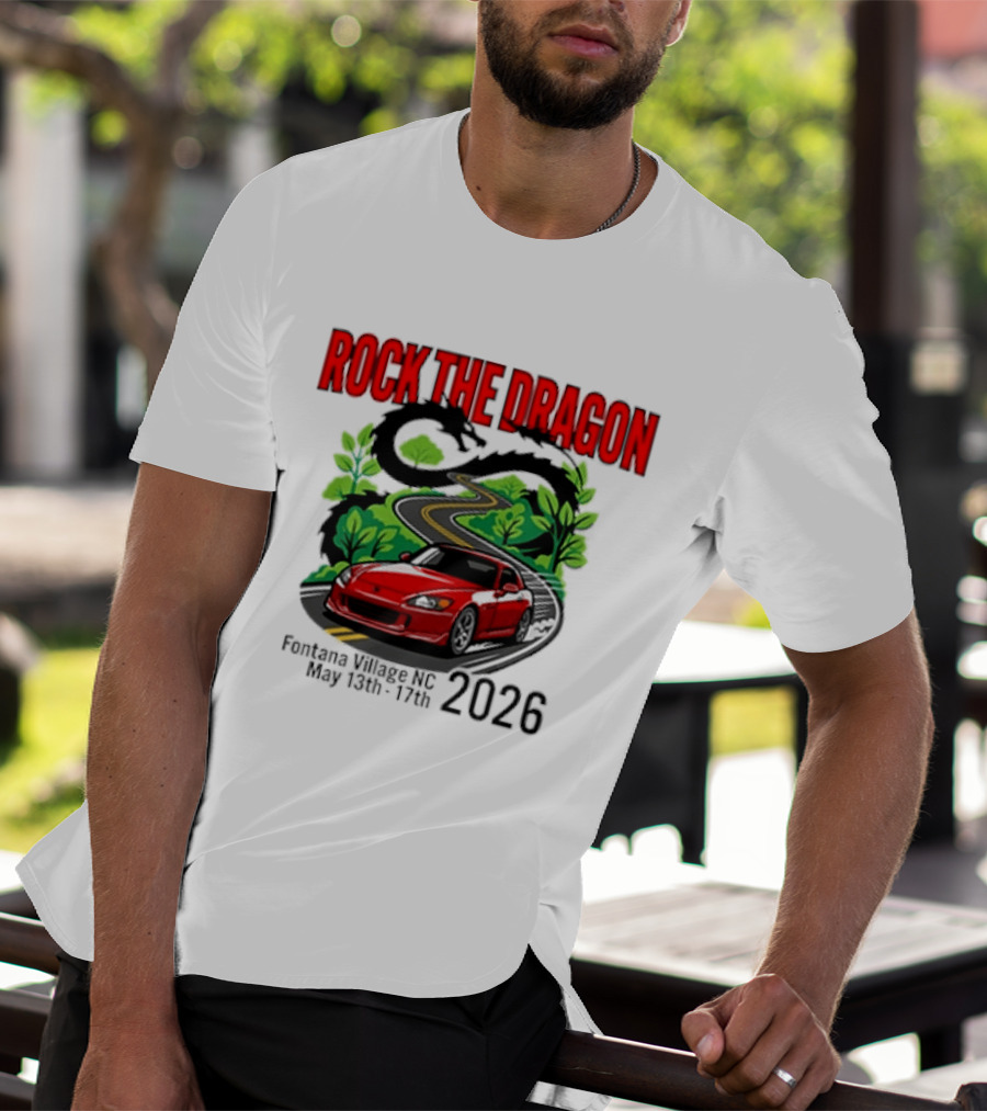 Rock The Dragon Fontana Village NC 2026 Red Car May 15th 17th T-Shirt